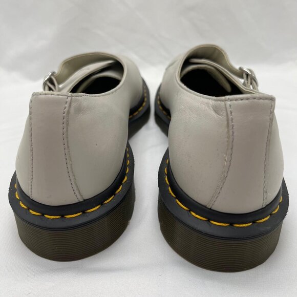 Men's Dr Martens Agnes, Pale Gray, Smooth Leather Shoe, Size 10 - Picture 4 of 7